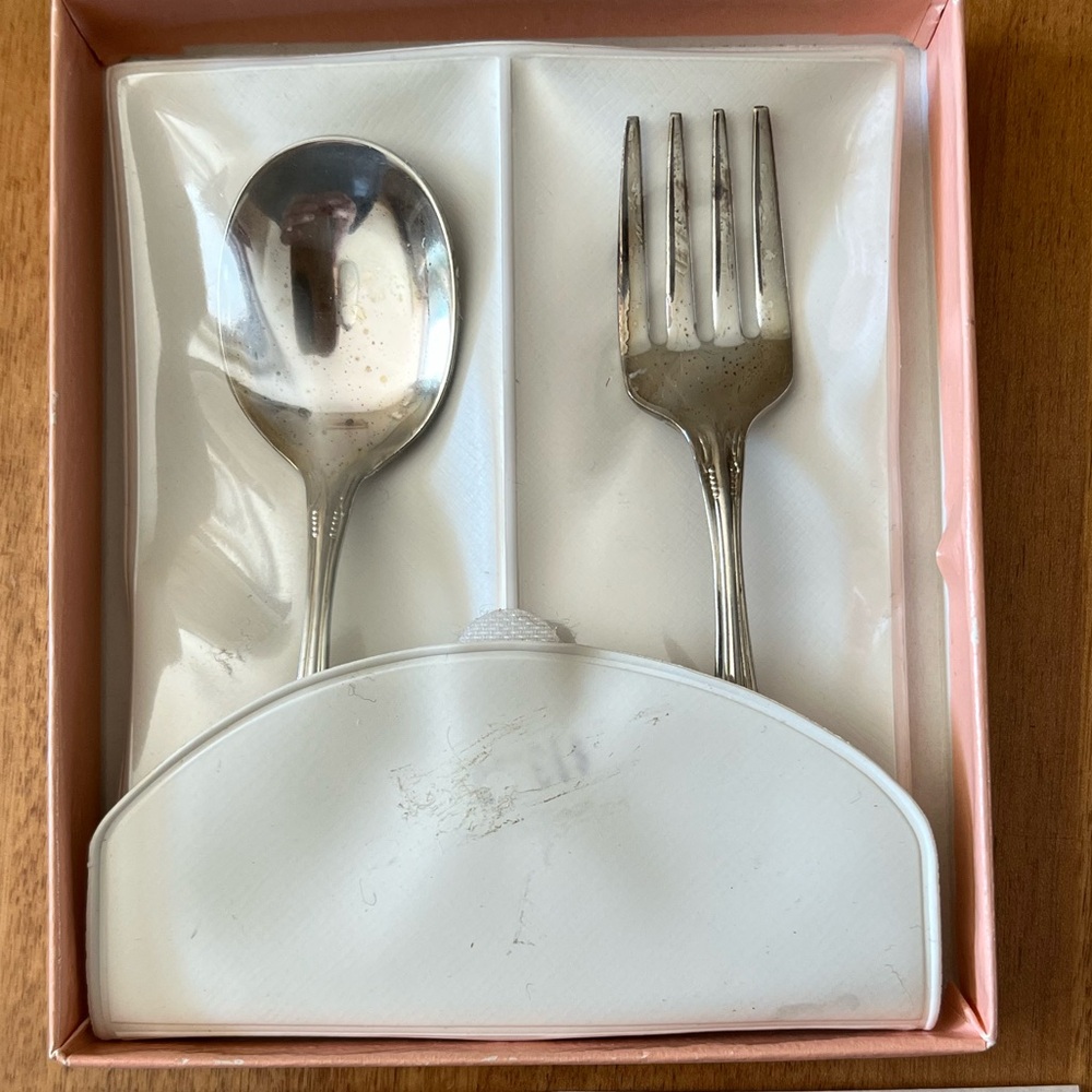 Elegant Silver Fork and Spoon Baby Set By Oneida
